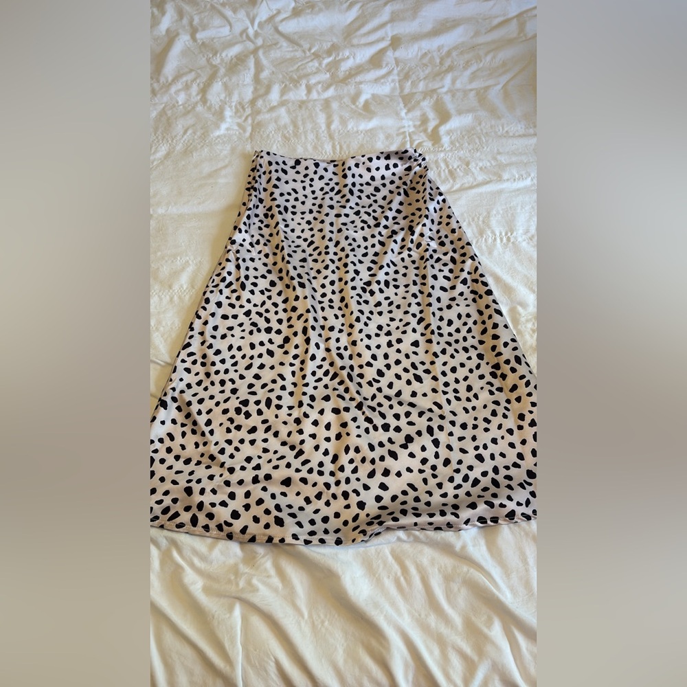 Elegant Black and White Polka Dot Skirt